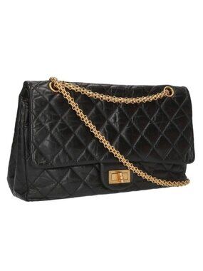Chanel 2.55 Large Aged Calfskin Double Flap Chain Shoulder Bag